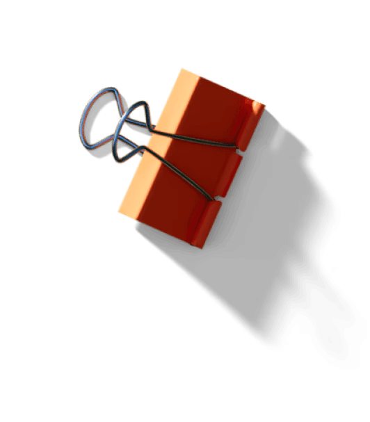 Orange Binder Clip Decor
